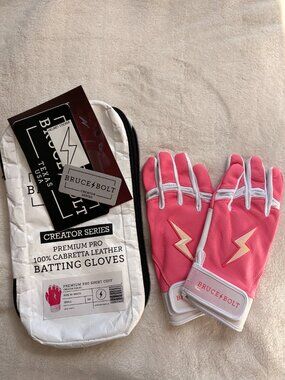 NEW PREMIUM PRO Creator Series Short Cuff Batting Gloves - DUSTY PINK Small